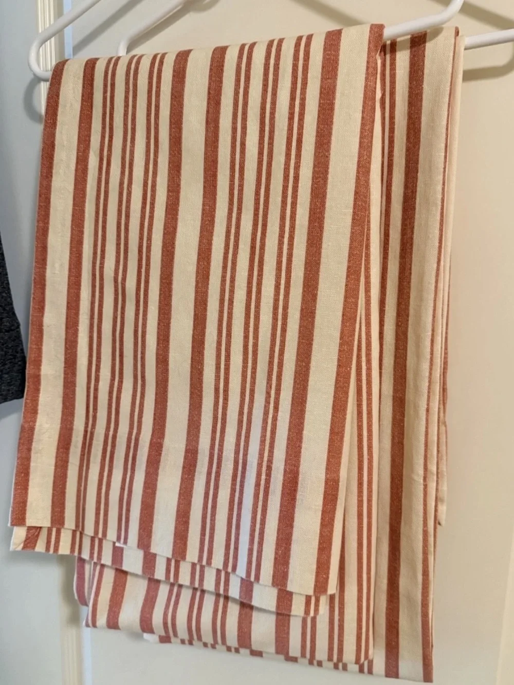 Pottery Barn Antique Stripe Drape | RED Striped Curtain Blackout Lining 84” L